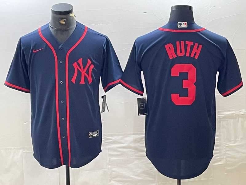 Men's New York Yankees #3 Babe Ruth Navy Red Fashion Cool Base Jersey,We sell and wholesale Men's New York Yankees #3 Babe Ruth Navy Red Fashion Cool Base Jersey on line form chian!